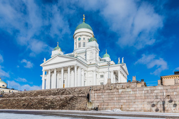 The Cathedral, a distinct landmark of Helsinki on Senate Square. Helsingin tuomiokirkko