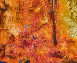 Impression color mix abstract texture art. Artistic bright background. Oil painting artwork. Modern style graphic wallpaper. Large strokes of paint. Colorful pattern for design work or wallpaper.