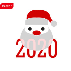 funny Christmas greetings card Funny Santa Claus. vector illustration isolated illustration