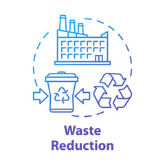 Waste reduction concept icon. Garbage recycling. Municipal debris collection service. Trash recycling plant idea thin line illustration. Vector isolated outline drawing