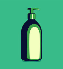 Plastic bottle with a dispenser for cosmetics - vector illustration