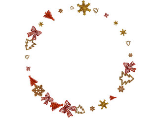 Xmas Background. Christmas decoration isolated on white. Gold New years balls. Holiday festive celebration concept