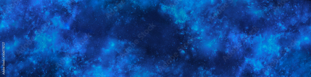 Wall mural outer space web banner with clouds, nebulas and stars