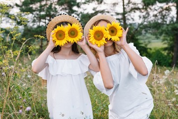 Young mother and her daughter have fun, mother's Day.