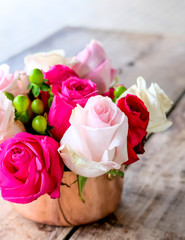 Pink roses background.