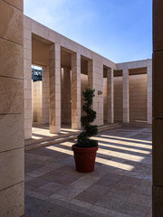 Shadow and Light between building columns 