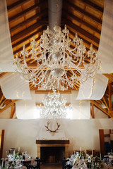 Chandelier at a wedding venue