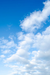 White cloudy with blue sky background