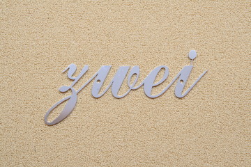 number in handwriting made of stainless steel, house number,