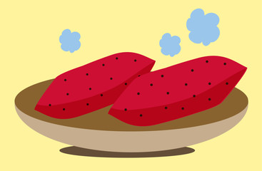 焼きたてのさつまいも