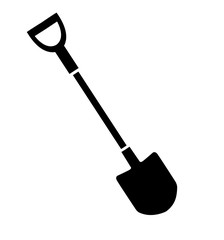 Shovel vector icon silhouette gardening vector illustration isolated