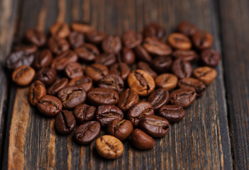 heart made from coffee beans