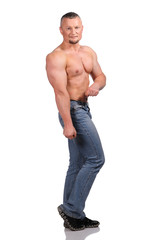 Fototapeta premium Image of muscle man posing in studio