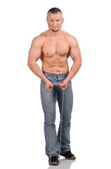 Fototapeta premium Image of muscle man posing in studio
