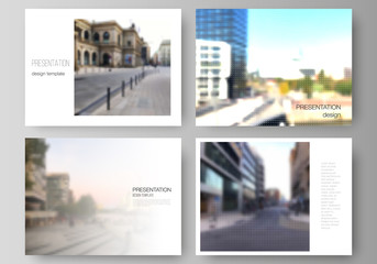 Vector layout of the presentation slides design business templates, multipurpose template for presentation brochure, brochure cover. Halftone effect decoration with dots. Dotted pattern decoration.