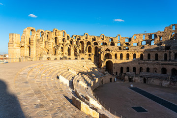 Amphitheatre of El Jem is an oval amphitheatre in the modern-day city of El Djem, Tunisia