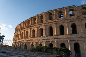 Fototapeta premium Amphitheatre of El Jem is an oval amphitheatre in the modern-day city of El Djem, Tunisia