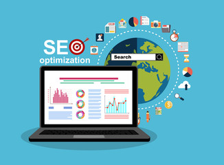 illustration web analytics design , SEO optimization.