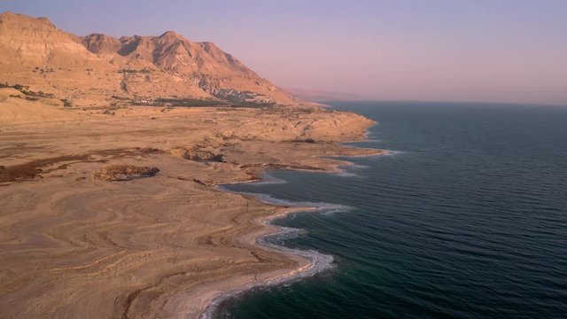 Dead sea color graded, Israel, 4k aerial drone view