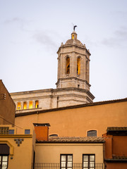 View of Girona Cathedral in the Jewish Quarter