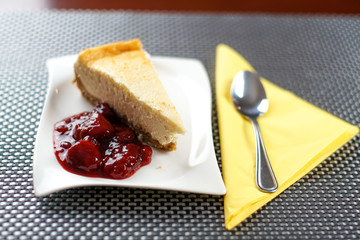 Cake on a restaurant table