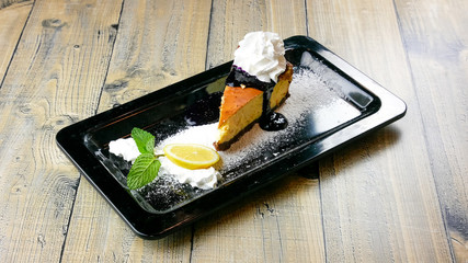 Cake on a restaurant table