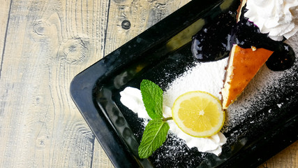 Cake on a restaurant table