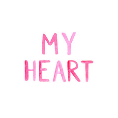 Watercolor pink letters 