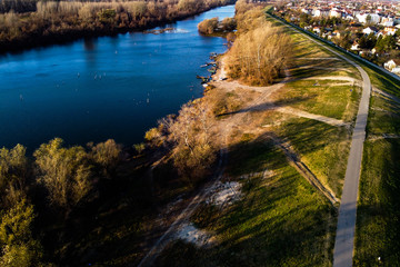 aerial view of river