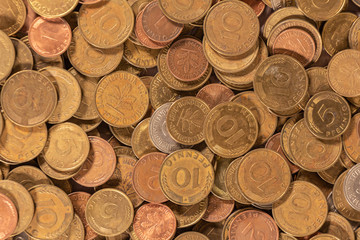 Thousands of golden, silver and copper coins