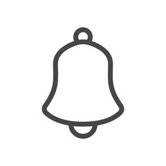 Message chat notification bell outline vector icon for apps isolated on white background.