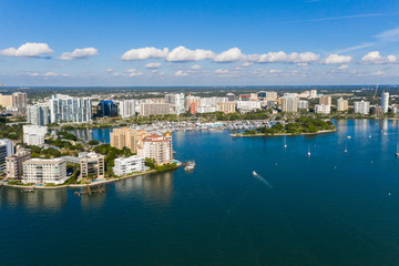 Naklejka na ściany i meble Sarasota downtown drone aerial landscape photo