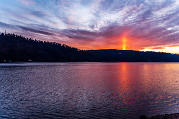 Beautiful Sunset Over  Lake Coeur d’Alene