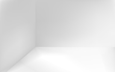 Angular minimalistic white background. Architectural solution abstract empty white room interior. Corner vector illustration.