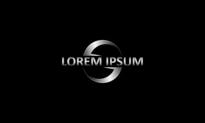 creative, simple, luxurious, elegant silver metalic 3d font with sample text / symbol / alphabet / Letter S wth swoosh, metal-glass design logo template vector icon