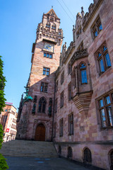 Fototapeta premium Rathaus Town Hall in the Saarbrucken city, Saarland, Germany
