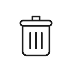 Delete, remove symbol. Garbage bin, trash can, dustbin icon. Trash can, delete symbols for perfect mobile and web UI design.