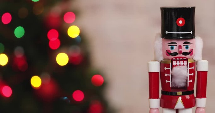 Video Slide Across Christmas Nutcracker 4K With Christmas Tree