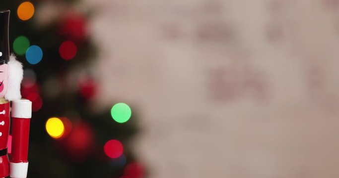 Video Slide Across Christmas Nutcracker 4K With Christmas Tree