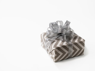 A surprise gift with bow on a white background. box. Isolate.