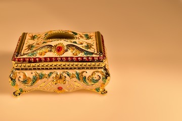 Inlaid Metal Jewelry Box