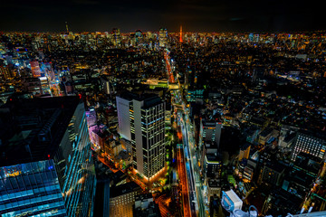 Fototapeta premium Tokyo cityscape, Japan night view 渋谷から見た東京の夜景