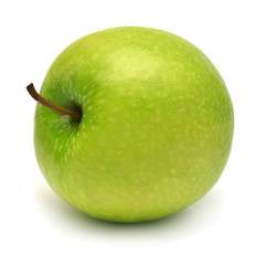 Green apple isolated on white background. Creative healthy food concept. Nature, juice. Top view, flat lay