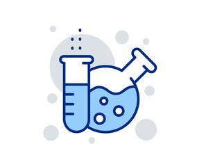 Chemistry lab line icon. Laboratory flask sign. Analysis symbol. Linear design sign. Colorful chemistry lab icon. Vector