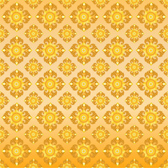 Thai Oriental Golden Seamless Pattern