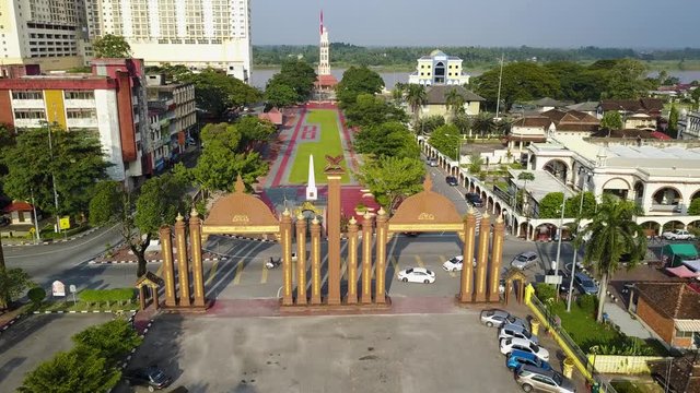 Aerial view of a public park in the city of Kota Bharu in Kelantan.