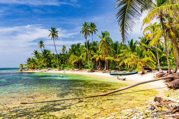 Beautiful beach on one of San Blas Islands, Panama