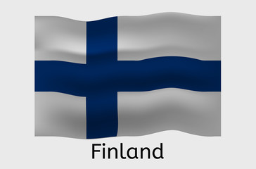 Obraz premium Finnic flag icon, Finland country flag vector illustration