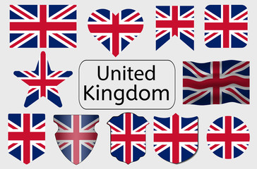 English flag icon, United Kingdom country flag vector illustration