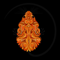 The symbol of the Chinese New Year 2020. Cheese vector mouse made of patterns on a black background